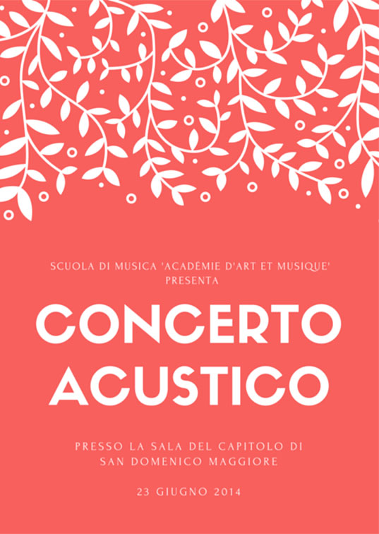 Concerto acustico presso la Sala del Capitolo di San Domenico Maggiore.